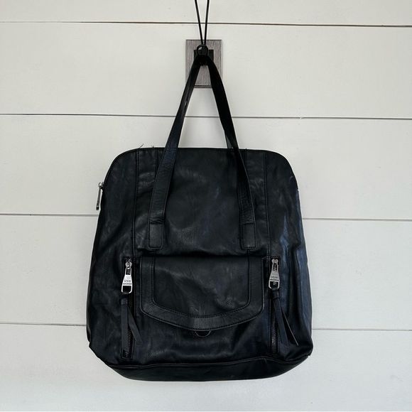 Steve Madden Handbags - Steve Madden Black Faux Leather Tote Shoulder Bag